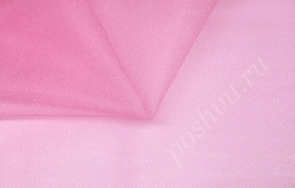 Ткань сетка средней жесткости Розовый фламинго (ширина 300 см.)